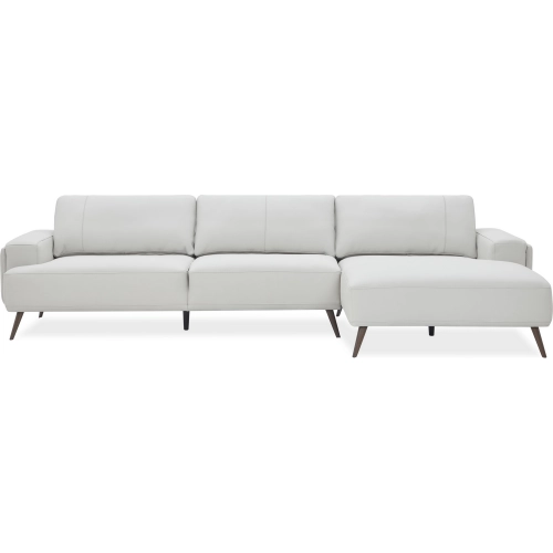 Capri Sectional Sofa with Right Hand Facing Chaise in Frost Leather